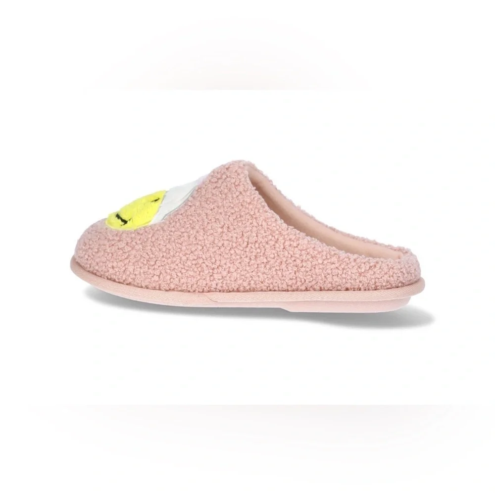 Dakota Fleece Girls Pink Fuzzy Smiley Face Slippers Size M: 13/1 FREE SHIPPING